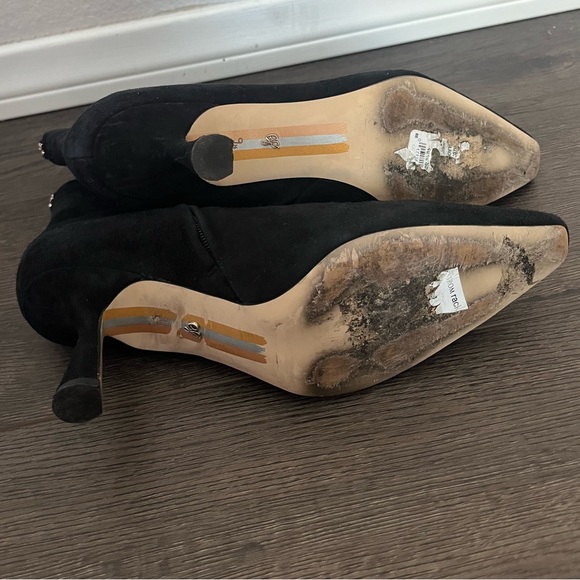 Sam Edelman Samantha Black Suede Ankle Booties Size 9.5 - Picture 5 of 12